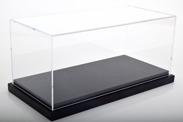 JC-L18BK Jewel Cases 1:18 Scale Acrylic Display Case with Leather Base (Size: Approx. 35.5 x 17 x 15.8cm) Black