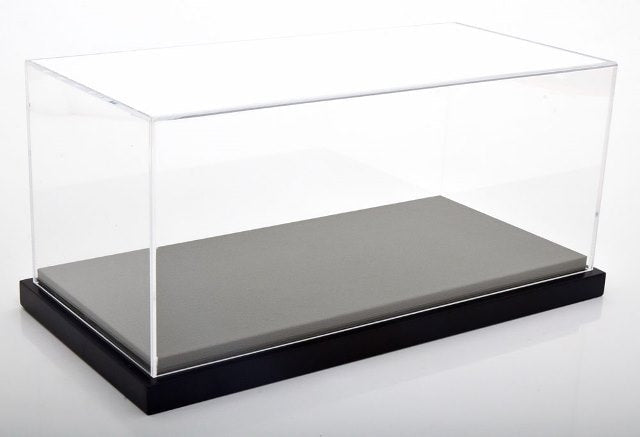 JC-L18GR Jewel Cases 1:18 Scale Acrylic Display Case with Leather Base (Size: Approx. 35.5 x 17 x 15.8cm) Gray