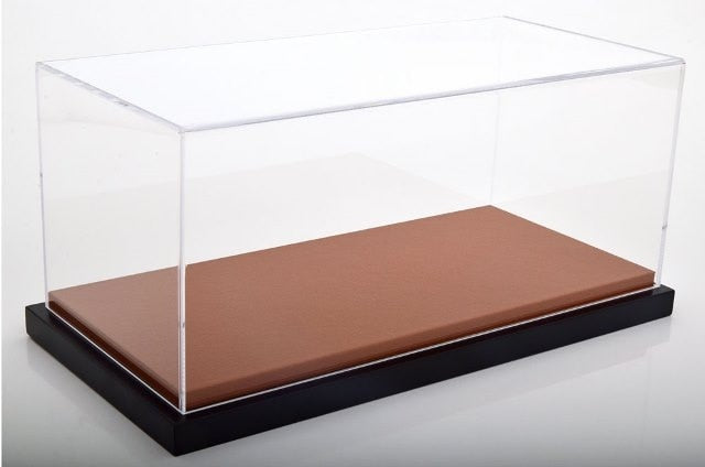 JC-L18BR Jewel Cases 1:18 1:18 Scale Acrylic Display Case Leather Base (Size: Approx. 35.5 x 17 x 15.8 cm) Brown