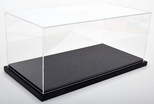 JC-L12BK Jewel Cases 1:12 Scale Acrylic Display Case with Leather Base (Size: Approx. 48 x 25 x 21cm) Black