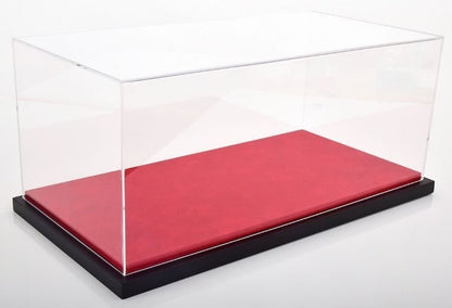 JC-L12RE Jewel Cases 1:12 scale acrylic display case with leather base (size: approx. 48 x 25 x 21 cm) Red