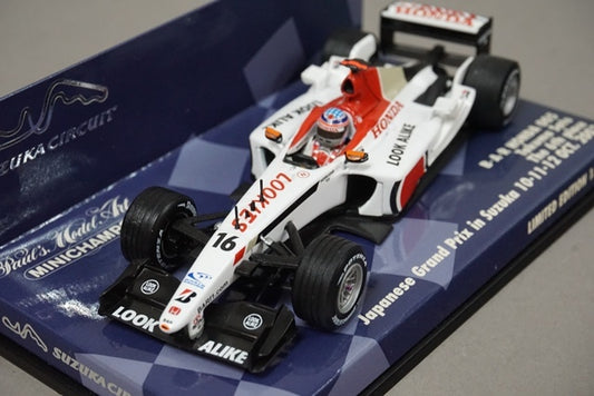 1:43 MINICHAMPS 403030116 BAR Honda 005 Japan GP 2003 Takuma Sato #16