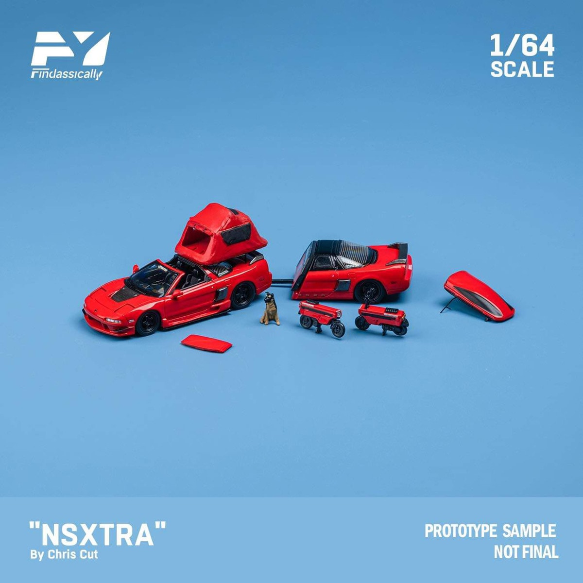 FY64002 Finclassically 1:64 NSX TRA by Chris Cut red Deluxe version
