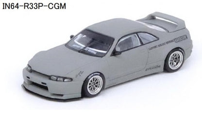 IN64-R33P-CGM INNO Models 1:64 Nissan Skyline GT-R (R33) PANDEM Rocket Bunny Matte Cement Gray