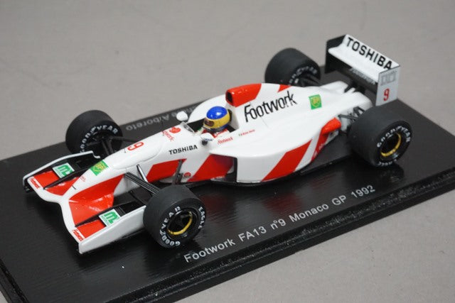 1:43 SPARK S3983 Footwork FA13 Monaco GP 1992 M.Alboreto #9