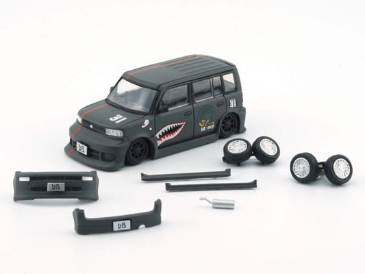 64B0382 BM CREATIONS 1:64 Toyota 2000 bB Matte Green P40 Tiger Pattern RHD