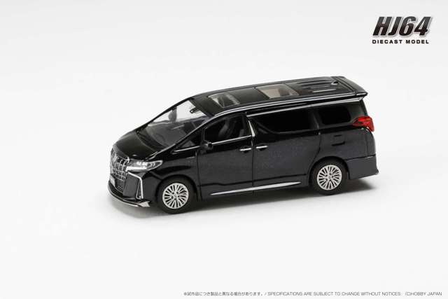 HJ644012BMBK Hobby JAPAN 1:64 Toyota Alphard Hybrid Custom Version w/Sunroof SPARK Ring Black Pearl Crystal Shine