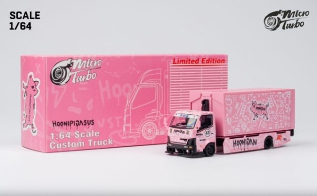 Micro Turbo PEAKO 1:64 Wing Custom Truck Custom Truck Ken Block Hoonipigasus #43 pink ABS with accessories