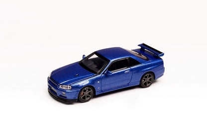 M63403 MOTORHELIX 1:64 Nissan Skyline GT-R R34 V Spec II Bayside Blue