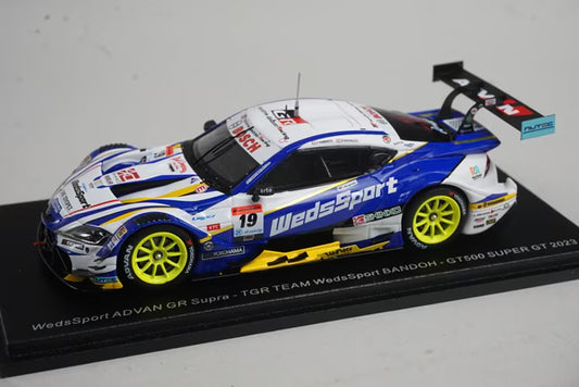 1:43 SPARK SGT057 Weds Sports ADVAN GR Supra GT500 Super GT 2023 #19 model car