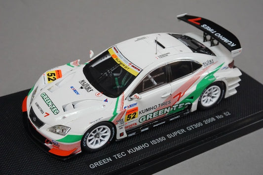 1:43 EBBRO 44066 Lexus Green Tec KUMHO IS350 Super GT300 2008 #52