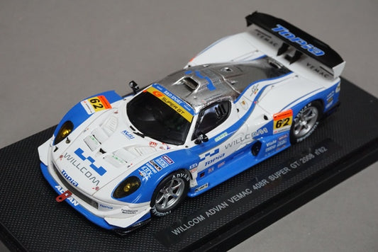 1:43 EBBRO 44067 WILLCOM ADVAN B-MAC 408R Super GT 2008 #62