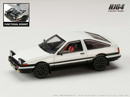 HJ641052AWB Hobby JAPAN 1:64 Toyota Sprinter Trueno  GT APEX (AE86) JDM Style White/Black