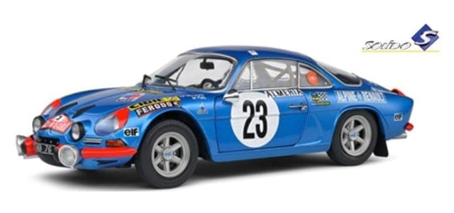 S1804208 SOLIDO 1:18 Alpine A110 1600S Monte Carlo Rally 1972 #23 Blue model car