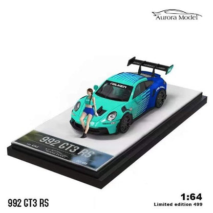 Aurora Model AM 1:64 Porsche 992 GT3 RS with Falken Figure