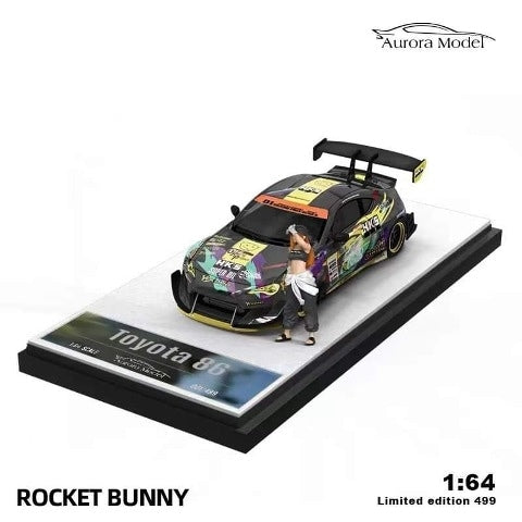 Aurora Model AM 1:64 Toyota 86 Rocket Bunny HKS with Figure