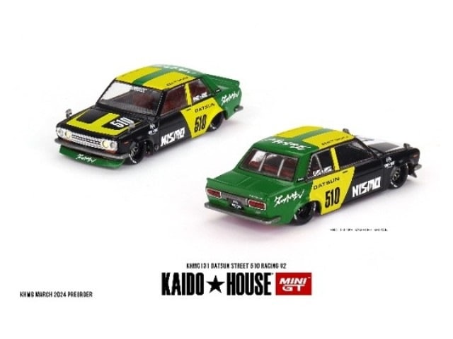 KHMG131 TSM MINI-GT 1:64 Nissan Datsun Street 510 Racing V2 Left-hand drive