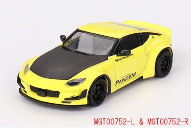 MGT00752-R TSM MINI-GT 1:64 Pandem Nissan Z Ikazuchi Yellow Right-hand drive