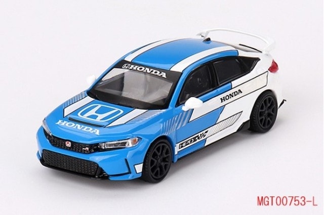 [ Back-order ] TSM MINI-GT MGT00753-L 1:64 Honda Civic Type R 2023 #3 Pace Car Blue LHD  model car