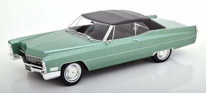 KKDC180315 KK Scale 1:18 Cadillac DeVille Convertible 1967 with Soft Top, Light Green Metallic/Black