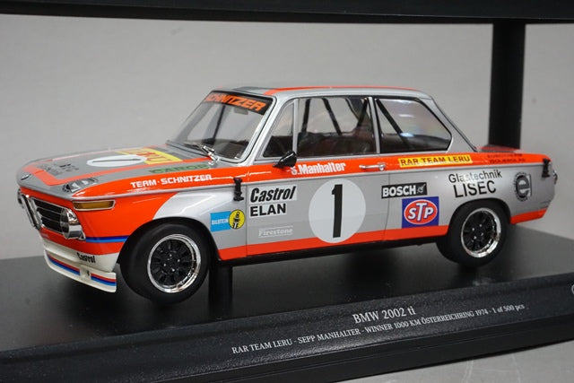 1:18 MINICHAMPS 155742601 BMW 2002 TI "RAR TEAM LERU" SEPP EMANHALTER 1000KM Osterreichring Winner 1974 #1