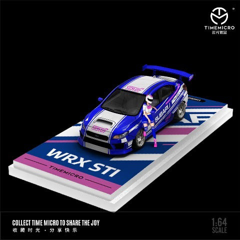 [ Pre-order ] TM645423-1 TimeMicro TM 1:64 Subaru WRX STI Blue and White Figure Included