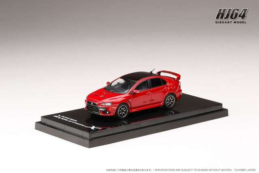 HJ642053CR Hobby Japan 1:64 Mitsubishi Lancer Evolution ‡] FINAL EDITION with Engine Display Model Red Metallic / Black Roof