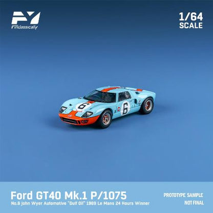 FY64020 Finclassically 1:64 Ford GT40 Mk1 P/1075 1969 Le Mans Winner #6 Gulf