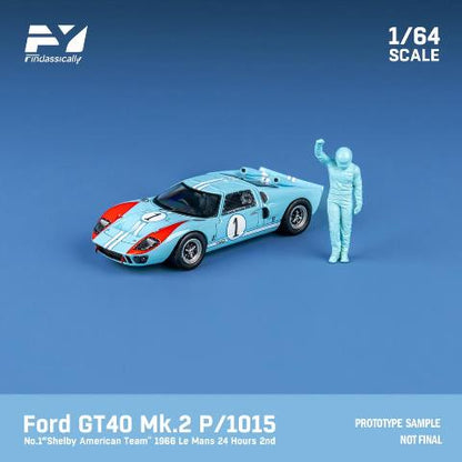 [ Pre-order ] FY64024 Finclassically 1:64 Ford GT40 Mk2 P/1015 1966 Le Mans #1 Blue with figure