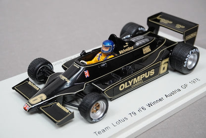 1:43 SPARK S1849 Lotus 79 Austrian GP Winner R.Peterson 1978 #6 JPS