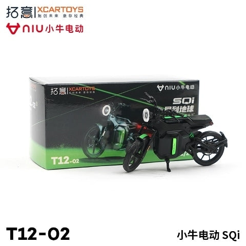 T12-02 拓意 XCARTOYS 1/64 NIU Motorcycle SQi Black/Green Diecast