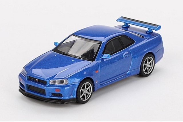 [ Back-order ] TSM MINI-GT MGT00759-R 1:64 Nissan Skyline GT-R R34 V-Spec Bayside Blue RHD  model car