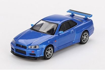 [ Back-order ] TSM MINI-GT MGT00759-R 1:64 Nissan Skyline GT-R R34 V-Spec Bayside Blue RHD  model car