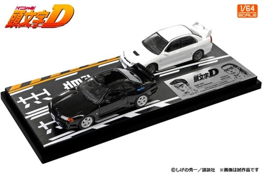 MD64218 MODELER'S 1:64 Initial D Set Vol.18 Tsuyoshi Nakazato Skyline GT-R BNR32 & Seiji Iwaki Lancer Evolution IV