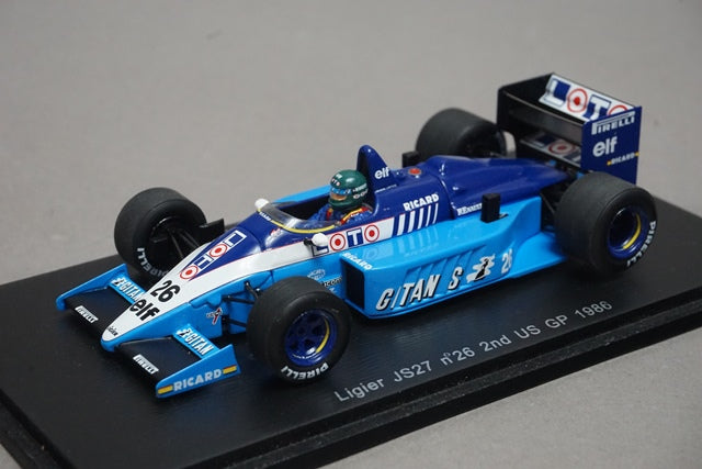 1:43 SPARK S3970 Ligier JS27 American GP 1986 #26