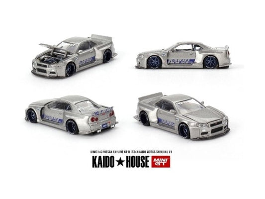 KHMG143 TSM MINI-GT 1:64 Nissan Skyline GT-R R34 Kaido Works SHINJUKU V1 (Right-hand drive)