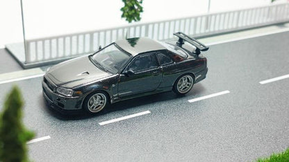 [ Pre-order ] Model Collect 1:64 Skyline R34 V-SPEC Chrome Gunmetal Gray