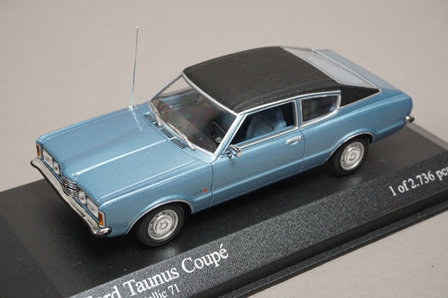 1:43 MINICHAMPS 400081320 Ford Taunus Coupe 1970 Light Blue Metallic