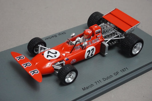 1:43 SPARK S5361 March 711 Dutch GP 1971 #22 Skip Barber