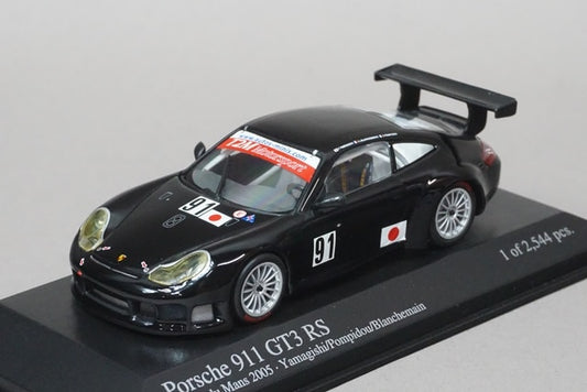 1:43 MINICHAMPS 400056971 Porsche 911 GT3 RS Essais du Mans 2005 #91