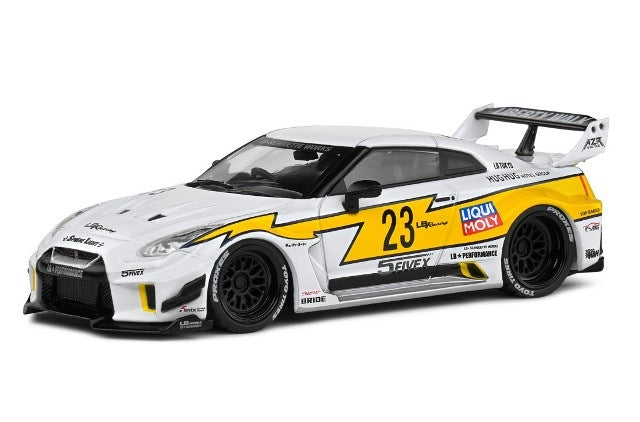 S4311208 SOLIDO 1:43 Nissan GT-R R35 LB Silhouette White/Yellow model car