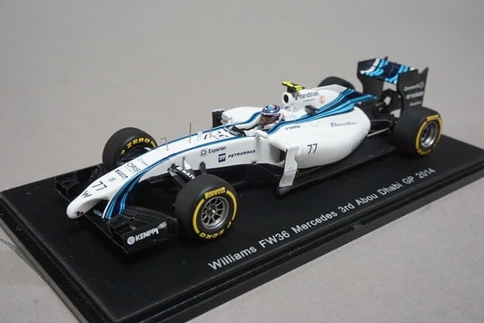 1:43 SPARK S3144 Williams FW36 Mercedes 3rd Abu Dhabi GP 2014 #77 Valtteri Bottas