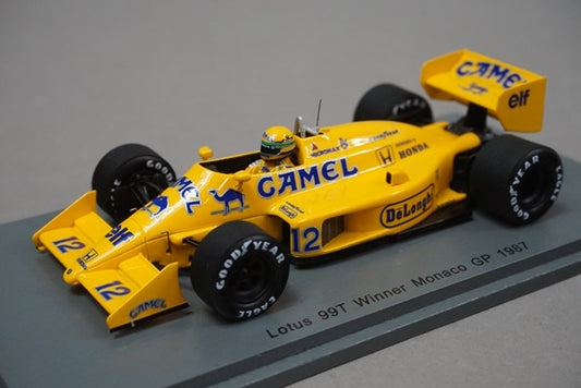 1:43 SPARK S7131 Lotus Honda 99T Monaco GP Winner 1987 #12 Ayrton Senna CAMEL