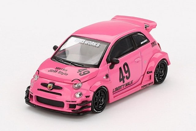 MGT00851-BL TSM MINI-GT 1:64 Abarth 595 LB-WORKS x Abas Works Pink (Left-hand drive) *Blister pack