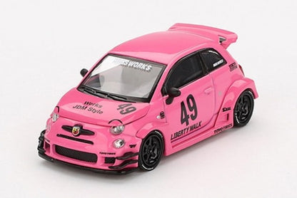 MGT00851-BL TSM MINI-GT 1:64 Abarth 595 LB-WORKS x Abas Works Pink (Left-hand drive) *Blister pack