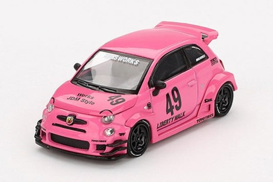 MGT00851-BL TSM MINI-GT 1:64 Abarth 595 LB-WORKS x Abas Works Pink (Left-hand drive) *Blister pack