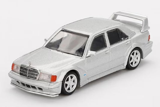 MGT00852-BL TSM MINI-GT 1:64 Mercedes-Benz 190E 2.5-16 Evolution II Astral Silver Left-Hand Drive Blister Pack