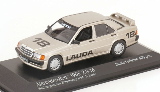 943 035604 MINICHAMPS 1:43 Mercedes 190E 2.3.16 Opening Race 1984 Lauda model car