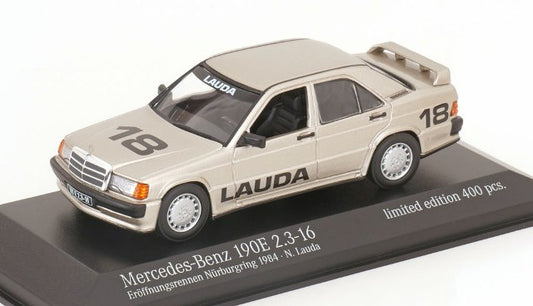 943 035604 MINICHAMPS 1:43 Mercedes 190E 2.3.16 Opening Race 1984 Lauda model car