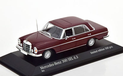 943 039103 MINICHAMPS 1:43 Mercedes 300 SEL 6.3 W109 1968 darkred